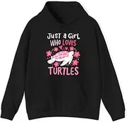[X.Style] Just a Girl Who Loves Turtles Turtle ds034 Hoodie Black S