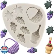 MINFEIDMS Grape Fruit Silicone Fondant Molds Grape Champagne Bottle Candy Mol