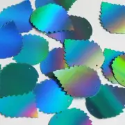 Wide Leaf Sequin 1.25" Aqua Blue Lazersheen Reflective Metallic Loose Paillettes