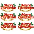 Christmas Napkin Rings Set of 6, Red Merry Christmas Napkin , Napkin Holder6182