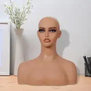 Manikin Head and Shoulders Hairpiece Head Stand for Necklaces Jewelry Hairpiece