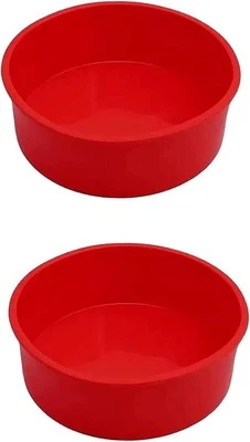 2pcs 6 Inch Silicone Cake Pan for Baking, Air Fryer Silicone Liners Round Cake