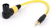 ROBAUN Colorful Right Angle XLR 3Pin Male/Female Plug to 3.5mm 1/8inch Stereo Male Jack Connector for Microphone Speaker 0.3-15M(Yellow-M,1m)
