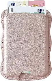 ZCDAYE Magnetic Wallet Card Holder,Wavy Frame Design for iPhone 16/15/14/13/12 Series,Holds up 3 Cards,Phone Wallet for Women Girls-Pink