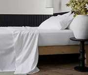 100% Organic Cotton Flannelette Sheet Set | Extra Warm, Breathable, and Ultra-Soft for Winter Comfort - Queen in White