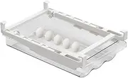 Refrigerator Egg Drawer, Refrigerator Egg Bin with Clear Drawer Type Slide, Portable Egg Rack, Refrigerator Egg Storage Container, Egg Keeper, Stackable Egg Container for Camping, Freezer, Kitchen