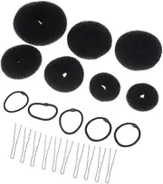 BIUDECO Hair Updo Bun Maker Set 22pcs Styling Tools Large Small Donut Clips Elastic Bands Hair Braider for Dance