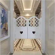 Interior Solid Wood Swing Door, Pine Primed White Prefinished or Paintable Louvered Cafe Doors, Automatic Closure Parlor Butler Door, for Kitchen Shop Entrance Partition Pub
