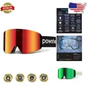 Asteroid Red Black Double Lens Snowboard Goggles - Anti-Fog & Helmet Compatible