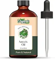 Organic Zing Amyris (Amyris Balsamifera) Oil | Pure & Natural Essential Oil for Skincare, Massage, Aroma & Diffusers - 118ml/3.99fl oz