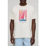 Mens Ecru Oversized Monte Carlo Yacht Club T-Shirt