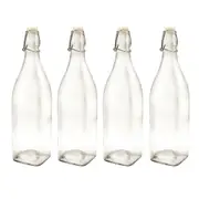 4x Lemon & Lime Glass 1L Water Bottle Juice Drink Container