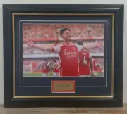 Declan Rice Action Photo Signed Framed Arsenal Memorabilia Framed
