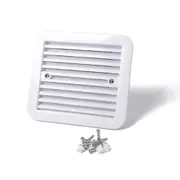 12V White Air Vent with Fan RV Trailer Caravan Gale Side Air Ventilation (White)