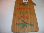 New! Set Holiday Christmas Bamboo Serving Board Spreader Cheese Cutting Board