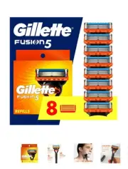Gillette Fusion5 Razor Blade Refill ,Manual Razor Men , 8 count
