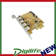 Sunix USB4300NS PCIE 4-Port USB 3.0 Card (SATA power connector); Universal Seria