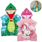 Kids Hooded Poncho Towels with Button Cartoon Kids Hooded Bath Towel Super FlRrG