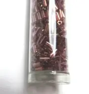 GOLD LUSTER AMETHYST ~ #1 BUGLE ~ 3 Inch Tube ~ GLASS BEADS