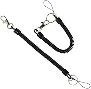 [SAFIGLE] 4pcs Black Tpu Plastic Spring Key Holder Stretchy Spiral Keyring for Organizing Keys Belt Loop Book Bag Purse Strap Durable and Safe Design