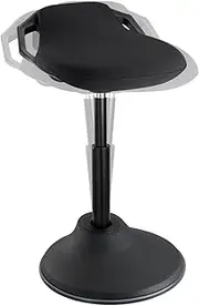[Desky] Sit Stand Pro Active Stool – Height Adjustable Wobble Stool with Weighted Base, 360° Tilt, Non-Slip Bottom & Ergonomic Saddle Seat – Balance Stool for Sit-Stand Desks, Office & Home Use