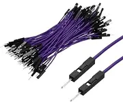 uxcell Male to Male 1Pin Breadboard Jumper Wire 2.54mm Pitch Ribbon Cable 10cm Long Electronics Breadboard Ribbon Cables for Breadboard Electronic Projects Pack of 100,Purple