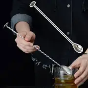 Stainless Stee Long Handle Spoon Muddler Stirrer Cocktail Twisted Mixing Tool /
