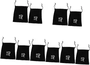 5sets Hair Dryer Storage Bag Long-lasting Label Drawstring Pouch for Hotel Travel and Home Use Black 2pcs*5