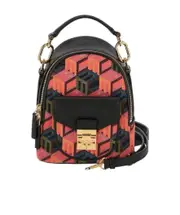 MCM Patricia Cubic Monogram Jacquard Backpack One size Black