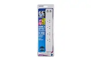 Jackson 4 Way Surge 2 USB Powerboard - 1m