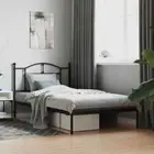vidaXL Metal Bed Frame with Headboard Black 107x203 cm King Single