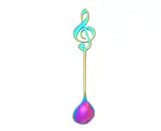 Stainless Steel Musical Notes Coffee Milk Stirring Teaspoon Ice Cream Spoon-Multicolor