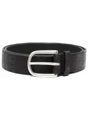 [Orciani] Animal-embossed leather belt 100 Black