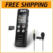 Compact Digital Voice Recorder with Playback & Clip-On Mic - USB-C Ready