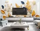 3D Floral Leaves Colorful Self-adhesive Removeable Wallpaper Wall Mural