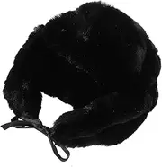 [ANDRESLAD] Fluffy Bucket Hat Knitted Faux Fur Cap for Women Men Trapper Beanie Cold Weather