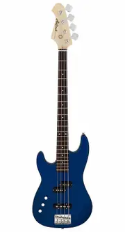 Aria STB-PJ Series Left Handed Electric Bass Guitar in Metallic Blue