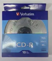 Verbatim 700MB 52X 80-Minute Digital CD-R Discs 10-Pack 97955 Fast Shipping