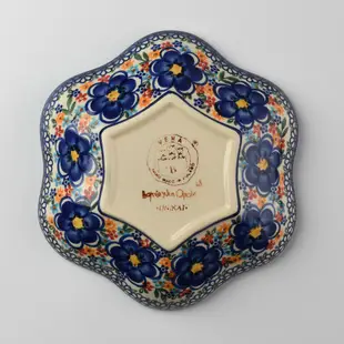 波蘭陶 波蘭陶盤 春遊系列 花形盤  陶瓷盤 餐盤 點心盤 20cm 波蘭手工製