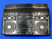Rebel Revolutions Retro Black Color Ghetto Blaster / Boom Box Belt Buckle