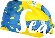 [WOSHJIUK] Working Hat 2 Pack Scrub Caps for Women,Banana Leaf Seamless Pattern,Tie Back Cap Adjustable Scrub Hat