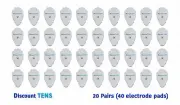 TENS Large Snap On Electrode Pads, 20 Pairs (40 Pads)