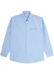Marni Logo-print Cotton Shirt - Light Blue - 52 (IT52 / XL) 52 (IT52 / XL)