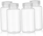 Homoyoyo 4Pcs Plastic Bottles with Lids Clear Containers for and Home Use Easy to Refill Lightweight Secure Sealing Caps Refillable Storage Bottles
