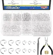 Glarks 1403Pcs 10mm 5mm 4mm 7mm 8mm Open Jump Rings Kit, Iron Round Ring Connectors Nickel Free Sliver O Rings for Jewelry Making Connectors and Necklace Repair