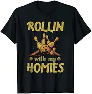 [VidiAmazing] Rollin with My Homies Retro Bowling ds390 T-Shirt