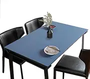 FANIVIN PU Tablecloths Desk Table Mat Tablecovers Rectangle Square Table Covers Double-Sided Multifunction Waterproof Durable Dark Blue+Green 60 * 120cm