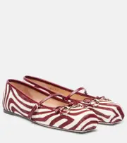 [Gucci] Gucci Horsebit calf hair ballet flats AU 11 white