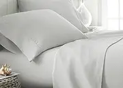 Ramesses 2000 Thread Count Bamboo Embossed Sheet Set, Queen, Silver