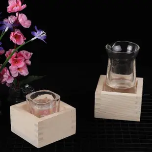 日式清酒杯日本木制酒杯特色正方形創意清酒杯日式清酒木杯具木杯